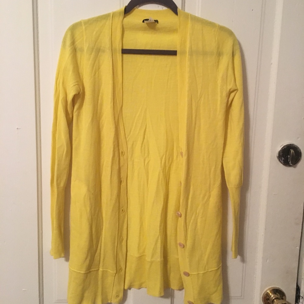 J. Crew Bright Yellow XS Button-Up Cardigan